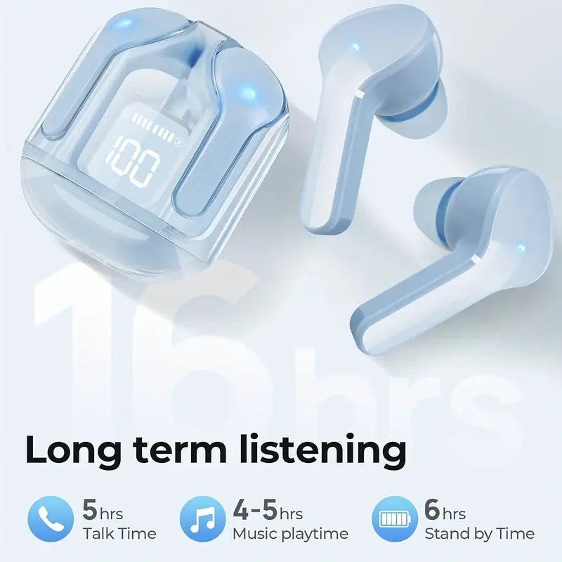 AeroBeats MiniPods Wireless Sports Earbuds with LED Display & Noise Canceling