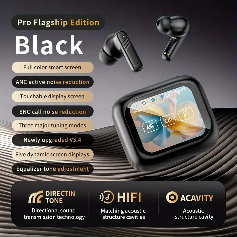 LX10 Pro SmartTouch Wireless Earbuds – ANC+ENC, LCD Screen, Bluetooth 5.4