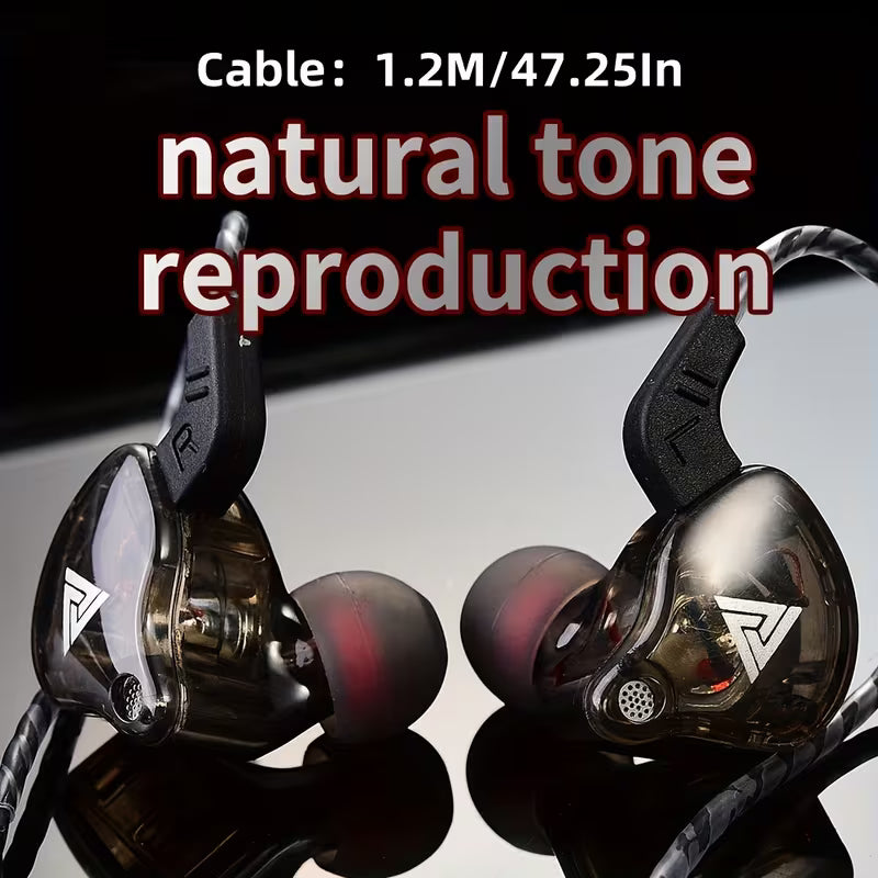 QKZ AK6 MusicPro In-Ear Monitor – HiFi Wired Earphones with Bass Boost, Built-In Microphone & Tangle-Free Cable